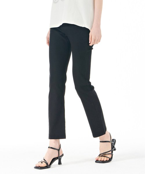 여성 블랙 슬림 스트레이트 에어진-CBZG2352C03