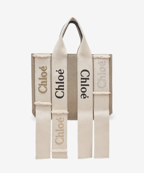 스몰 린넨 우디 캔버스 토트백 - 베이지 / CHC23SS369J7220H