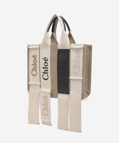 스몰 린넨 우디 캔버스 토트백 - 베이지 / CHC23SS369J7220H