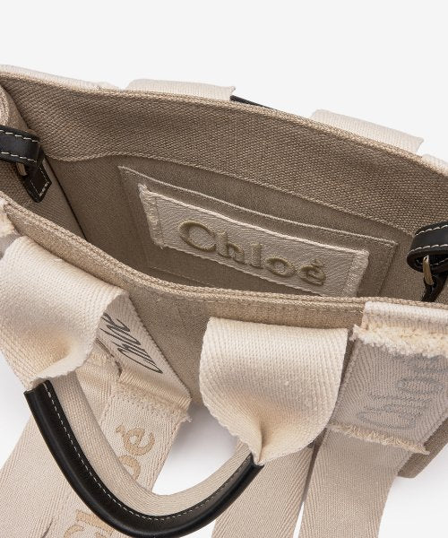 스몰 린넨 우디 캔버스 토트백 - 베이지 / CHC23SS369J7220H