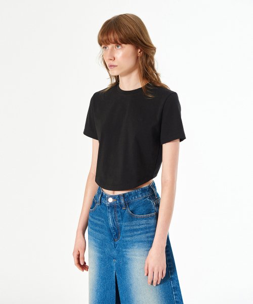 RECYCLED ROUND FRONT TEE (black)