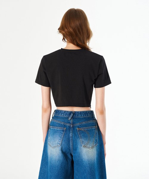 RECYCLED ROUND FRONT TEE (black)