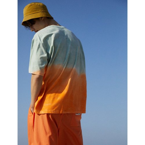 Dipping Dyeing Graphic TShirt  Orange