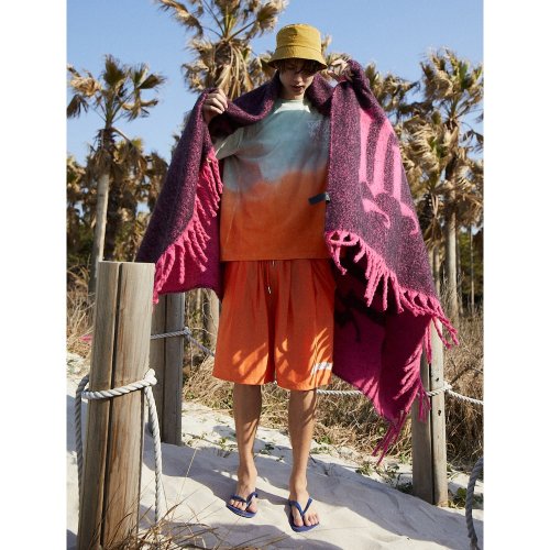 Dipping Dyeing Graphic TShirt  Orange