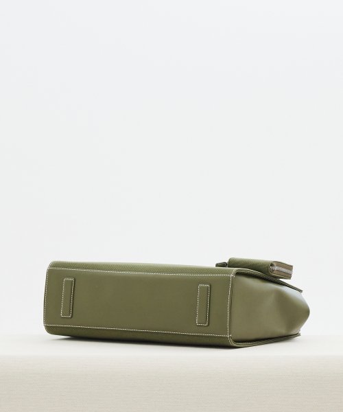 NO.46 캔버스 레더 브릿지 토트백 M _ 카키