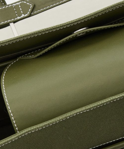 NO.46 캔버스 레더 브릿지 토트백 M _ 카키