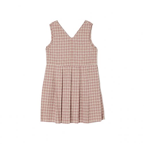 브이넥 민소매 체크 원피스 AP2WO56F