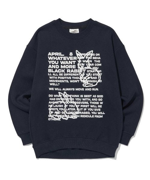 (W)BLACK RABBIT SWEATSHIRTS [2Color]