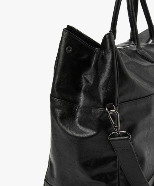 크랙 레더 볼링백 - 블랙