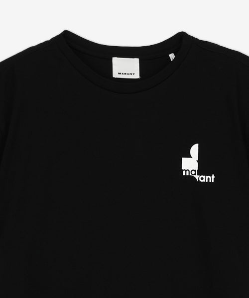 여성 즈웰 프린트 반팔 티셔츠 - 블랙 / TS0001FAA1N88E01BK