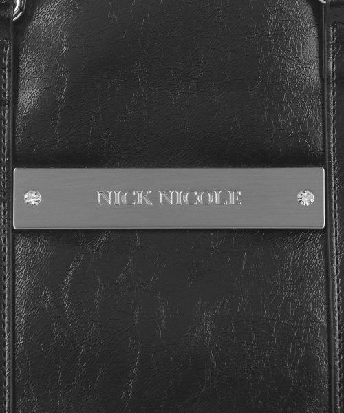 CRYSTAL LEATHER BOSTON BAG_BLACK