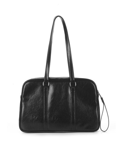 CRYSTAL LEATHER BOSTON BAG_BLACK