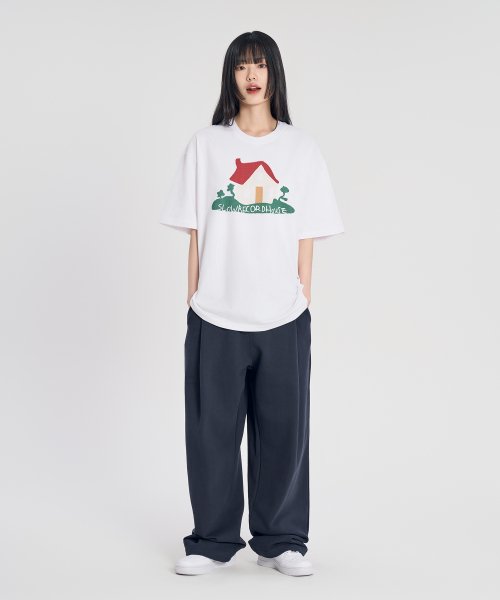 하우스 반팔 티셔츠_화이트