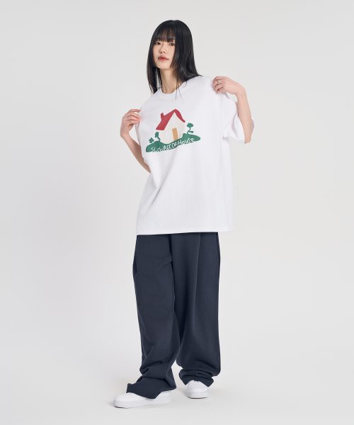 하우스 반팔 티셔츠_화이트