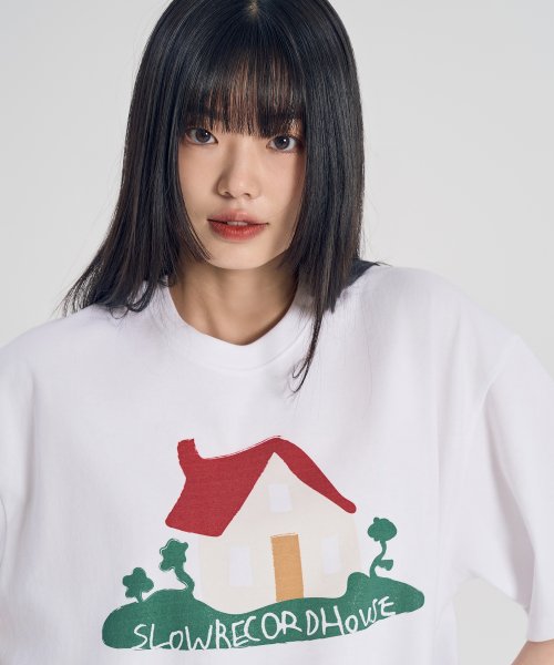 하우스 반팔 티셔츠_화이트