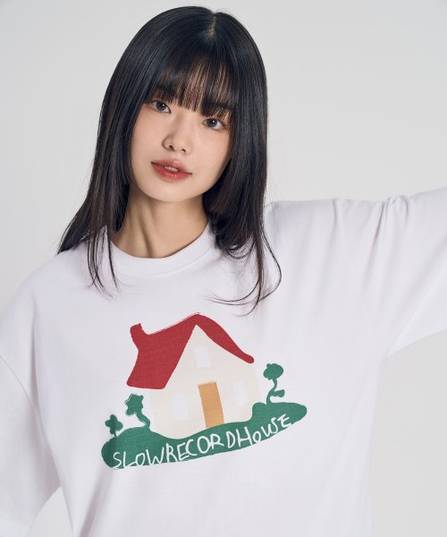 하우스 반팔 티셔츠_화이트