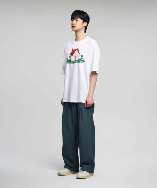 하우스 반팔 티셔츠_화이트