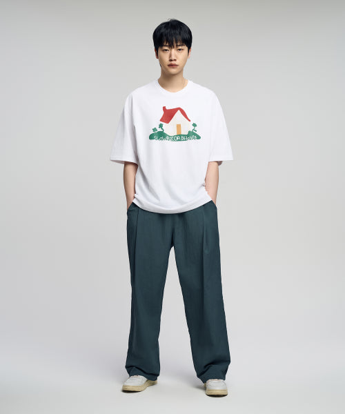 하우스 반팔 티셔츠_화이트