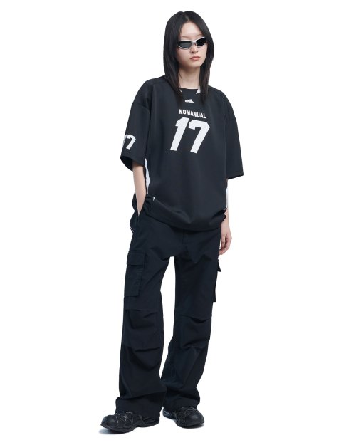17 MESH BLOCK FOOTBALL JERSEY - BLACK