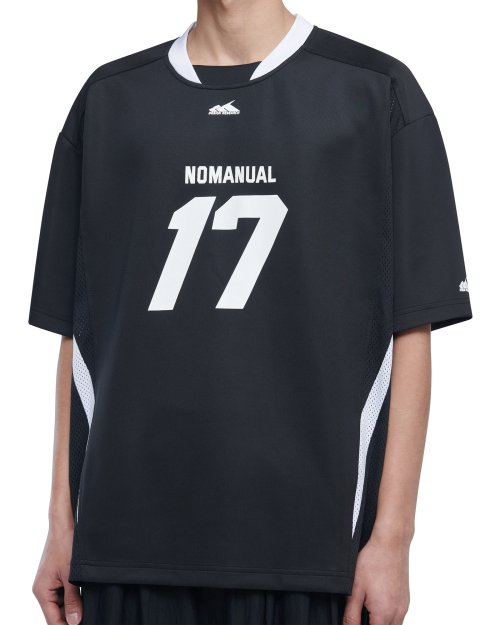 17 MESH BLOCK FOOTBALL JERSEY - BLACK