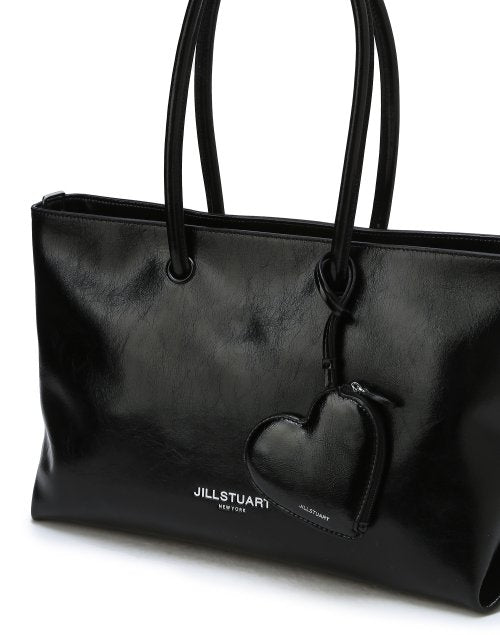 [젤리백] 블랙 글로시 레더 숄더 및 크로스백 (15인치 노트북 수납)