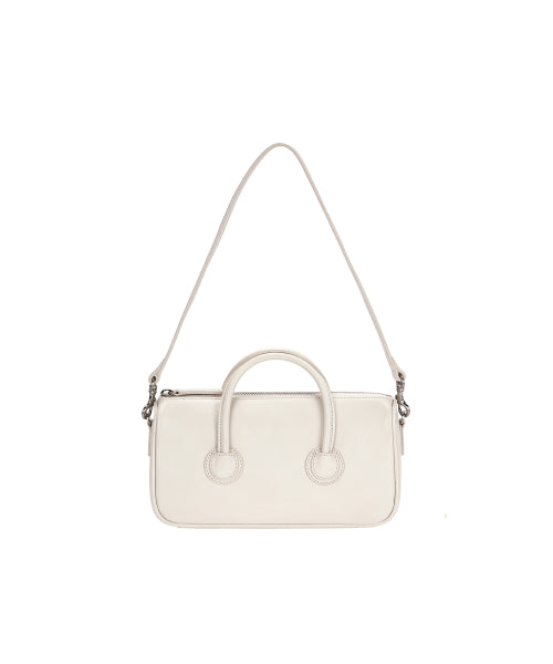 ZIPPER SMALL_cream glossy plain