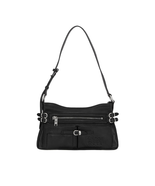 FLAT POCKET SHOULDER_black plain