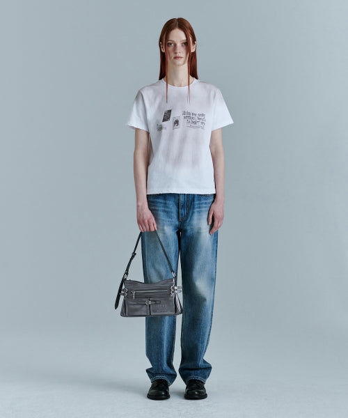 FLAT POCKET SHOULDER_metallic grey foiled plain