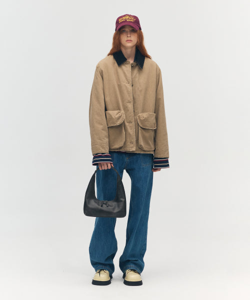 HOBO SHOULDER_washed black two-tone brushed