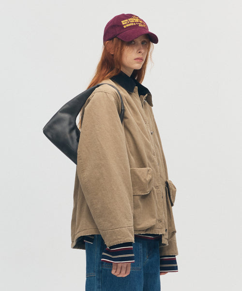 HOBO SHOULDER_washed black two-tone brushed