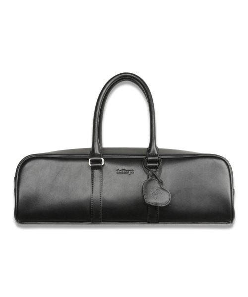Vegan Leather Bowling Bag in Black