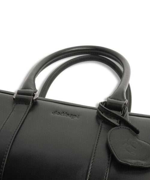 Vegan Leather Bowling Bag in Black