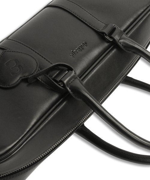 Vegan Leather Bowling Bag in Black