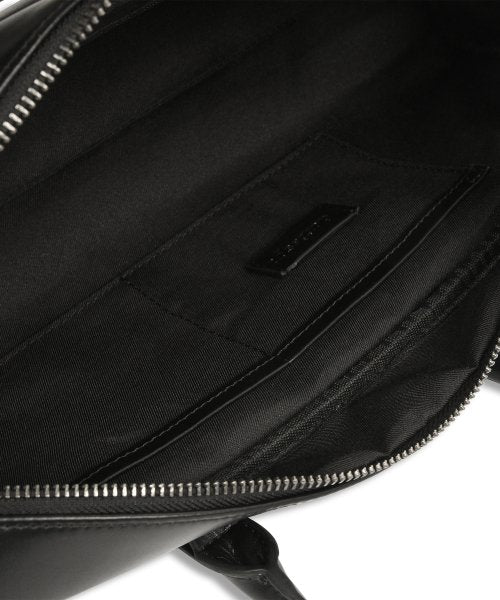 Vegan Leather Bowling Bag in Black