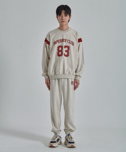 배색83 스웨트셔츠-오트밀