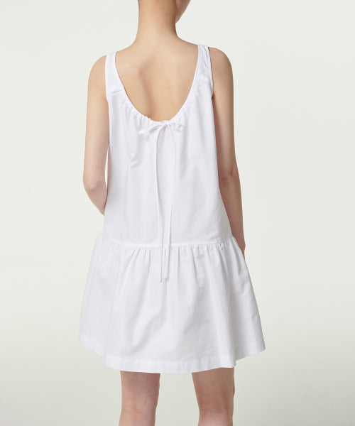 우먼즈 코튼 티어드 미니 드레스 [화이트]