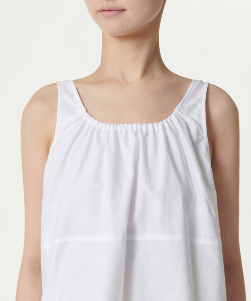 우먼즈 코튼 티어드 미니 드레스 [화이트]