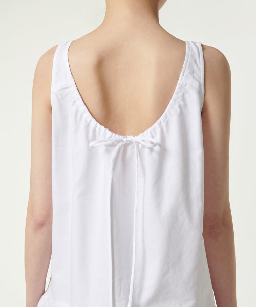 우먼즈 코튼 티어드 미니 드레스 [화이트]