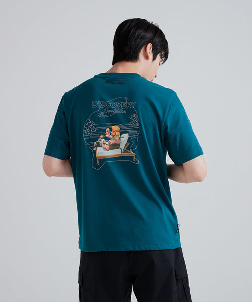 메인크루 아웃도어 비치 그래픽 티셔츠 (D/TURQUOISE)