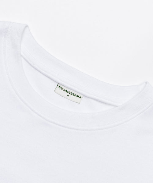 모노 3D 클라우드 프린트 오버핏 반팔티 화이트