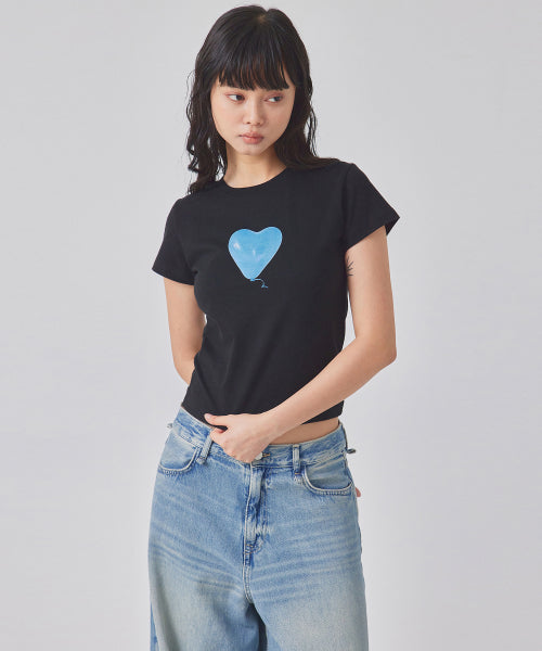 HEART-SHAPED BALOON-PRINTED T-SHIRT_T416TP103