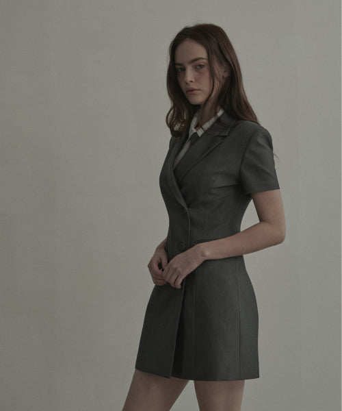 젠 하프슬리브 수트 자켓 드레스 - 그레이