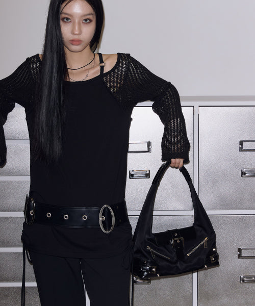 Small Moto Hobo Bag (NYLON)