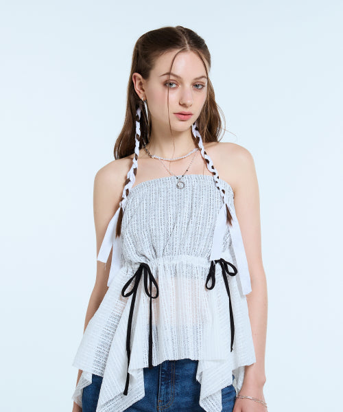 L11 FLARE SKIRT TOP(WHITE)