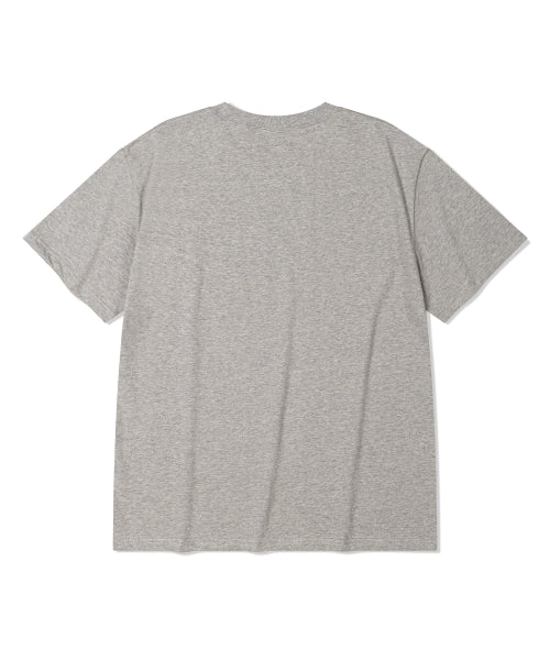 NAVY LOGO TEE_MELANGE GRAY