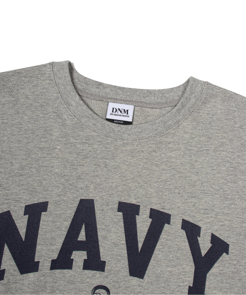 NAVY LOGO TEE_MELANGE GRAY