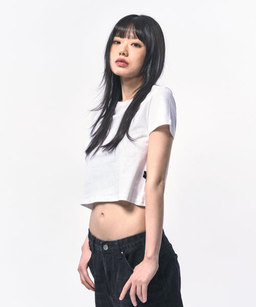 씨웨어 크롭 티셔츠 화이트