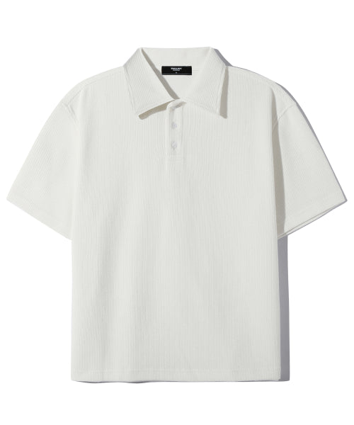 투 톤 솔리드 크로셰 카라 반팔 (WHITE)