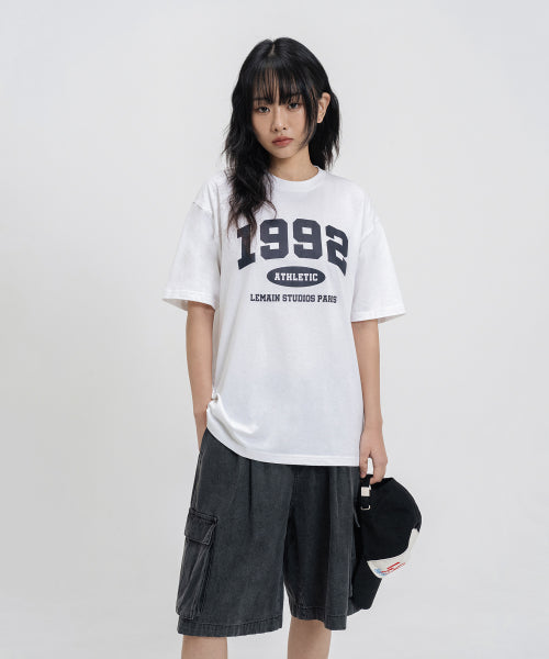 1992 아치 로고 오버핏 반팔 티 [화이트]