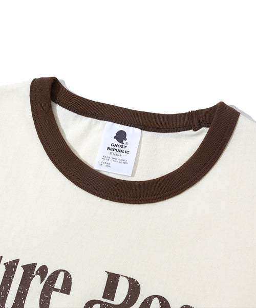 Pure Rose Semi-Crop Ringer Short Sleeve T-Shirt GT-358